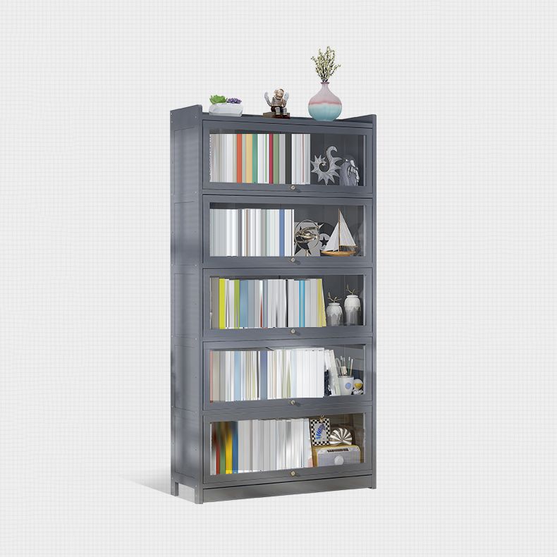 Modern Wooden Bookcase Rectangular 12.2"W Bookshelf in Dark Taupe