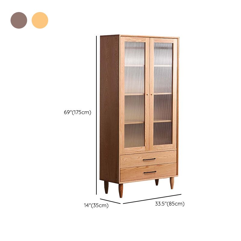 Mid-Century Modern Solid Wood Chest Rectangle Accent Cabinet with Drawer