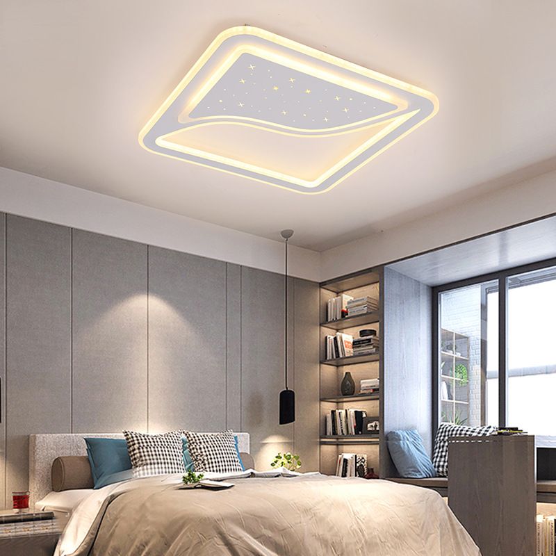 Luz empotrada súper delgada blanca de 19"/35.5" Luz empotrada LED metálica contemporánea para interiores en blanco cálido/blanco