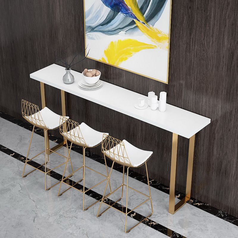 Glam 1/4/7 Pieces Bar Table Set Rectangle Stone Counter Table with High Stools