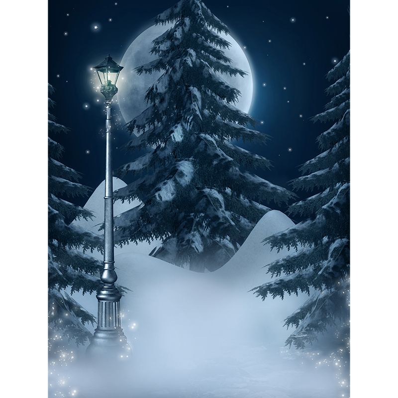 White Contemporary Wall Mural Huge Snow-Covered Landscape Wall Decor for Living Room