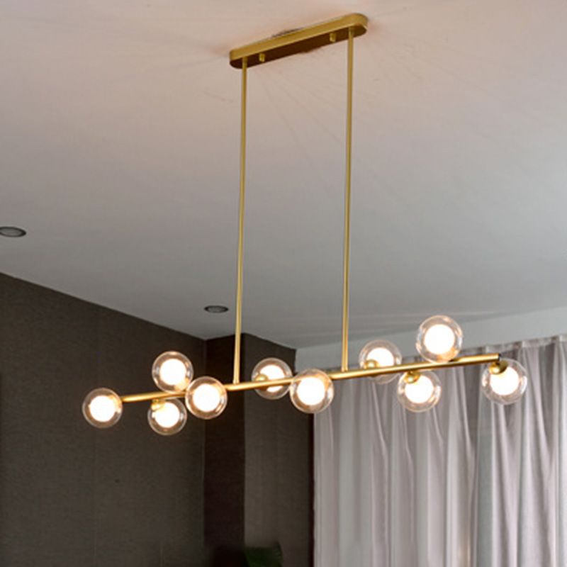 Gold Bubbles Island Luz colgante Simplicidad estilo lámpara de lámpara de vidrio