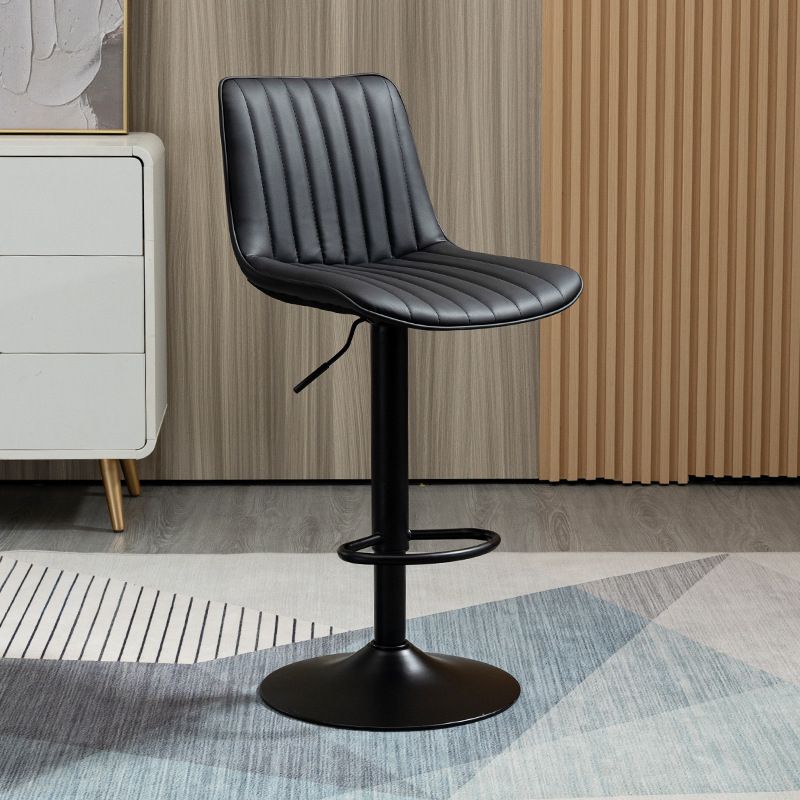 Contemporary Style Bar-stool Adjustable Counter Bar Stool with Metal Legs for Home