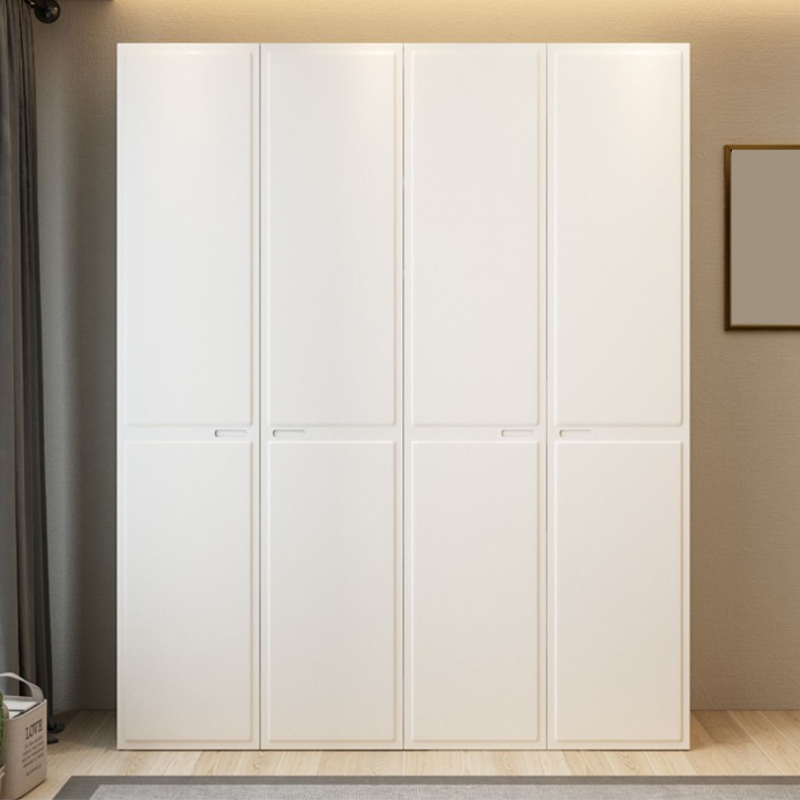 Contemporary Wardrobe Closet with Drawer White Wardrobe Cabinet