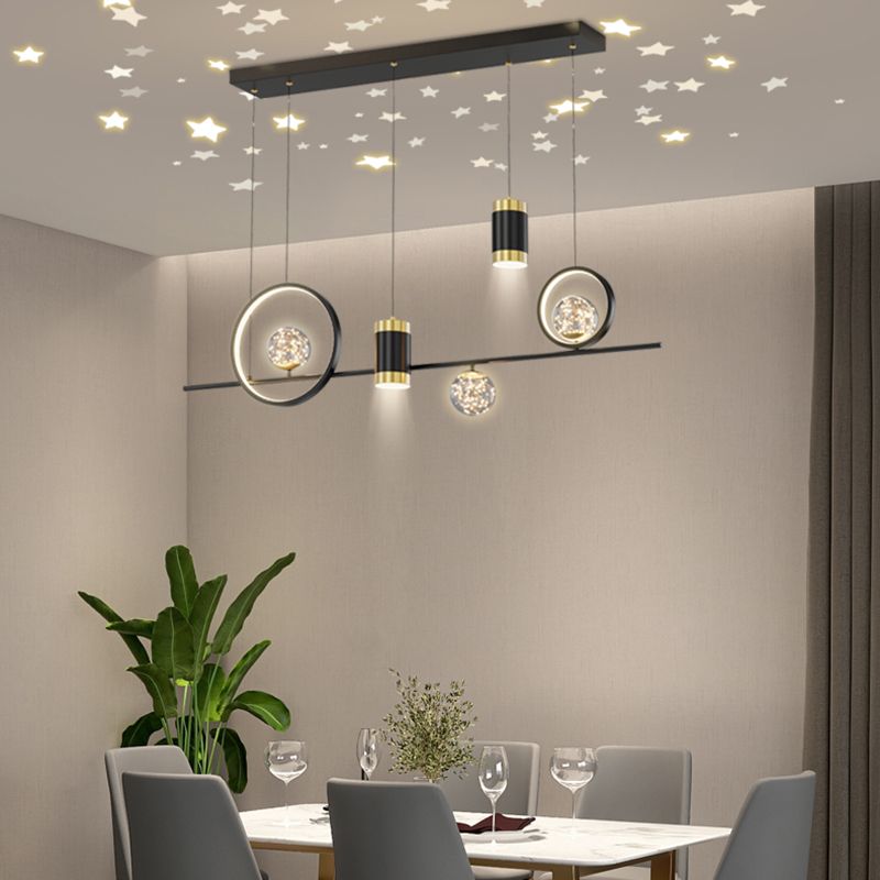 Modern LED Pendant Lights Slim Rectangular Linear Hanging Ceiling Light