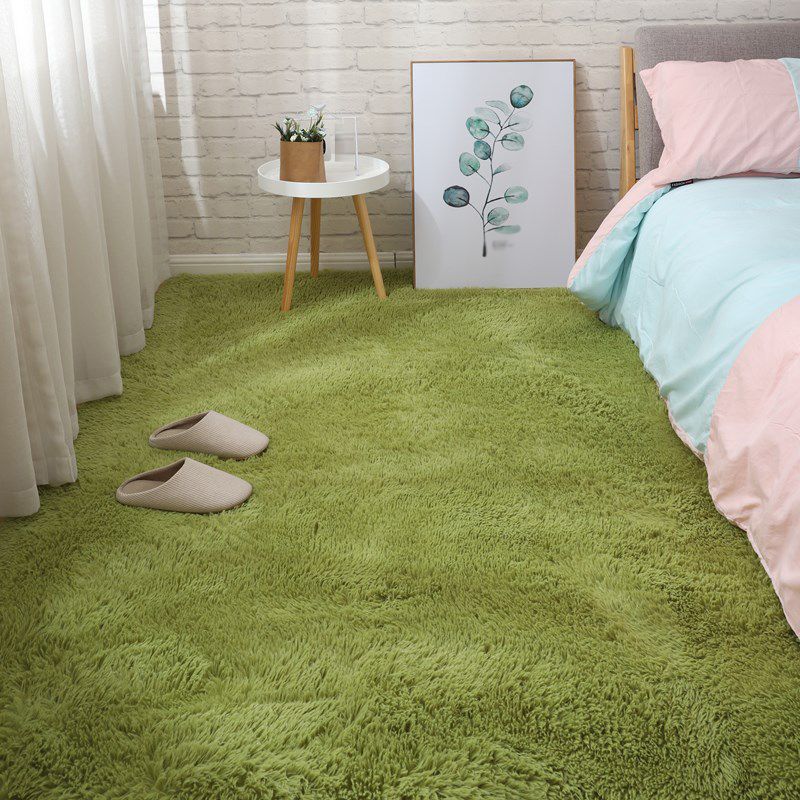 Simple Area Carpet Modern Solid Color Polyester Carpet Non-Slip Area Shag Rug for Living Room