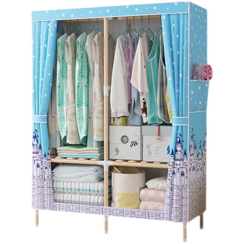 Contemporary Style Wardrobe Armoire Solid Wood Wardrobe Closet with Legs