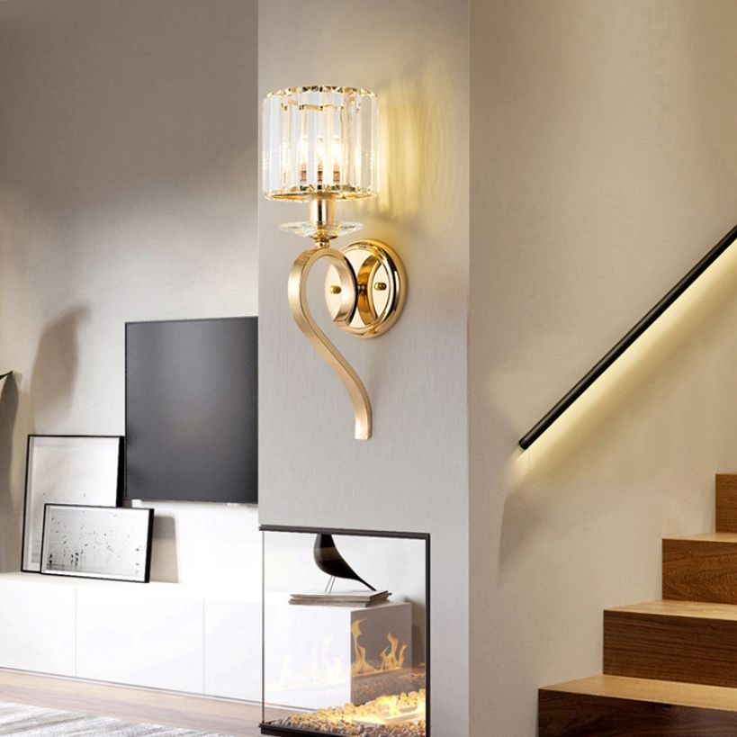 Luces de pared de cristal nórdicas modernas lámparas montadas en la pared de cilindro para sala de estar
