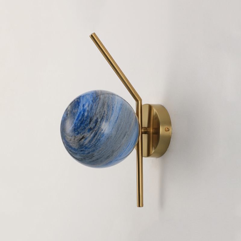 Modernist Wall Sconce Spherical Glass Wall Light Fixture for Dining Room