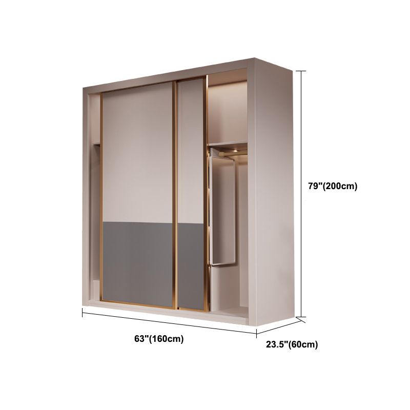 Modern Style Storage Cabinet Wooden Armoire with Doors and Drawers