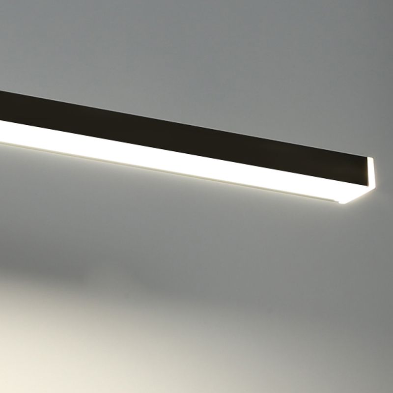 Linear Bathroom Mirror Light Fixture Metal LED Simple Wall Mounted Lamp in Black