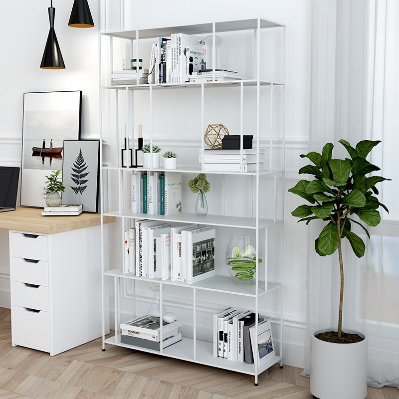 Industrial Style Metal Bookshelf 5-shelf Open Shelf Bookcase for Home