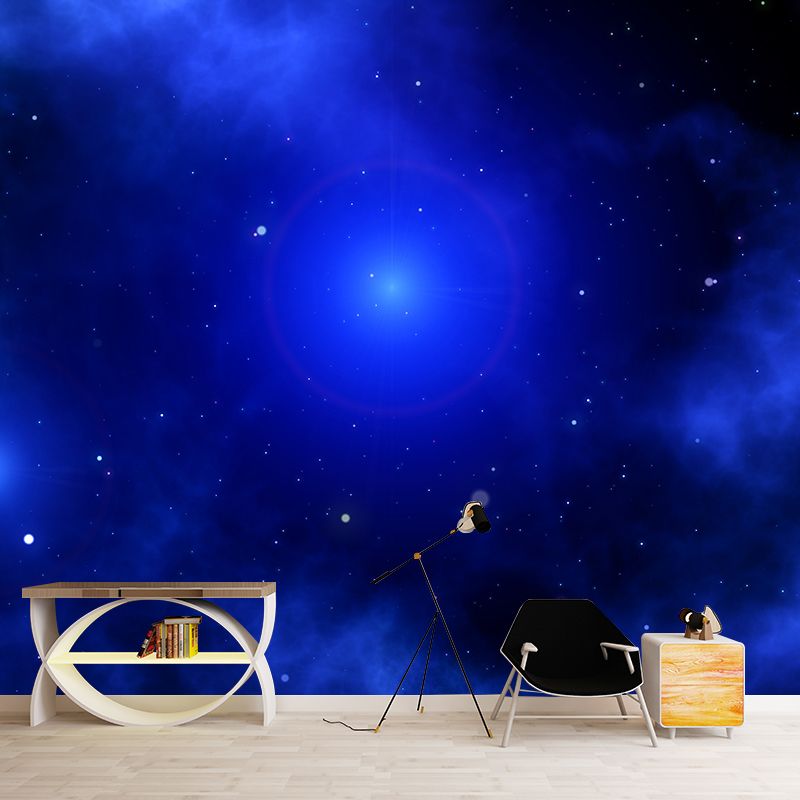 Starry Night Scenery Mural Wallpaper for Sitting Room, Custom Size Available
