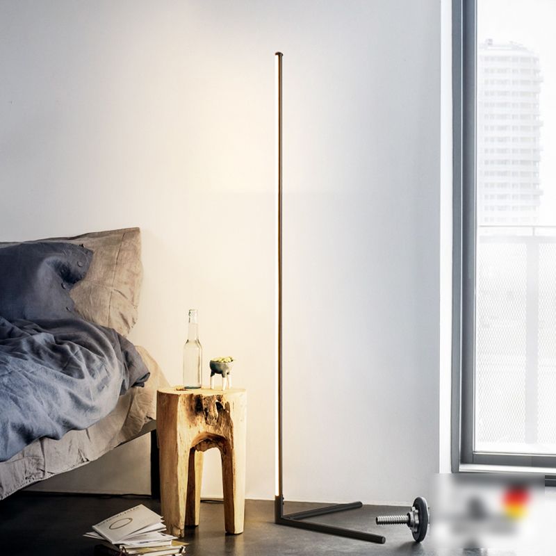Metal Linear Shape Floor Lighting Modern 1-Light Floor Mounted Light Fixture