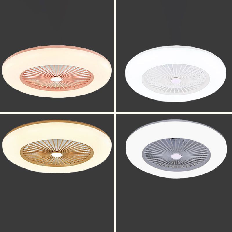 Acrylrad -förmiges halb Flush Light Makkaronstil LED -Deckenventilator Licht für Schlafzimmer