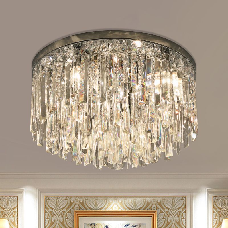 Chroom/Goud Tapered Flush Verlichting Hedendaagse Crystal Draping 6 Hoofden Slaapkamer Plafond Opgezette Licht