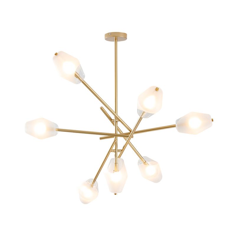 Candelera colgante de urna de oro Contemporáneo 7 cabezas Costa de iluminación colgante de vidrio esmerilado