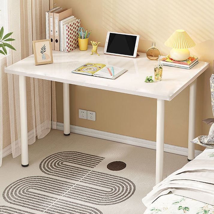 Rectangular Office Desk Glam Wooden Writing Desk with Metal Legs