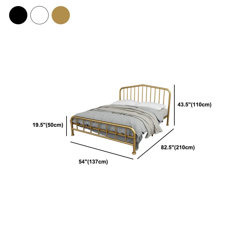 Modern Metal Headboard Bed Arched Open-Frame Bed with Metal Legs