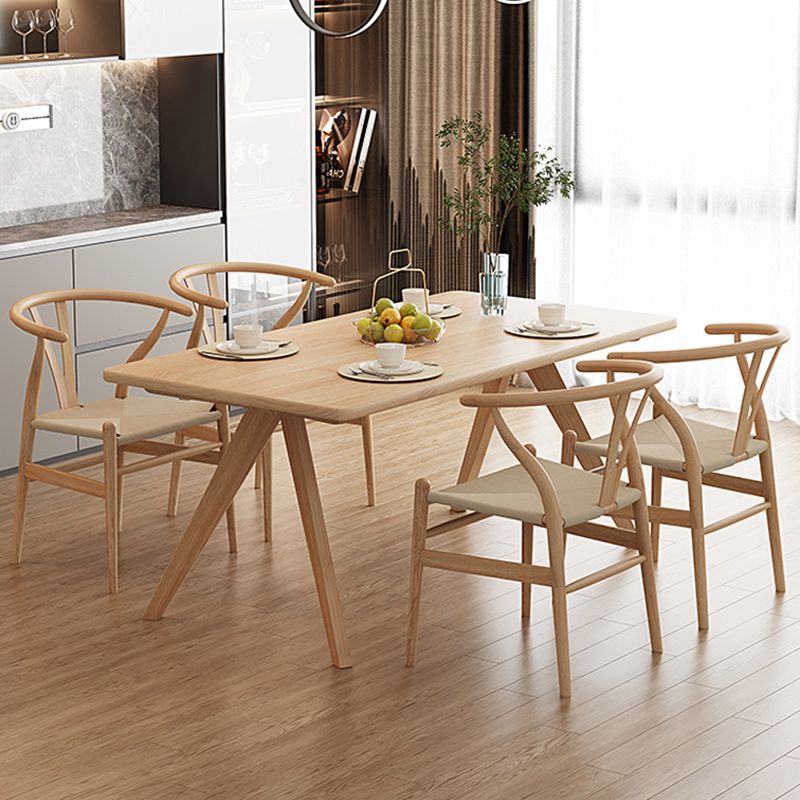 Modern 1/4/5 Pieces Dining Set Rectangle Pine Wood Dining Table for Kitchen