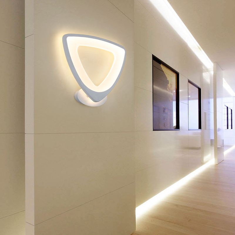 Simple Triangle/Oval/Teardrop Wall Sconce Light Acrylic LED Corridor Wall Light Fixture in Warm/White