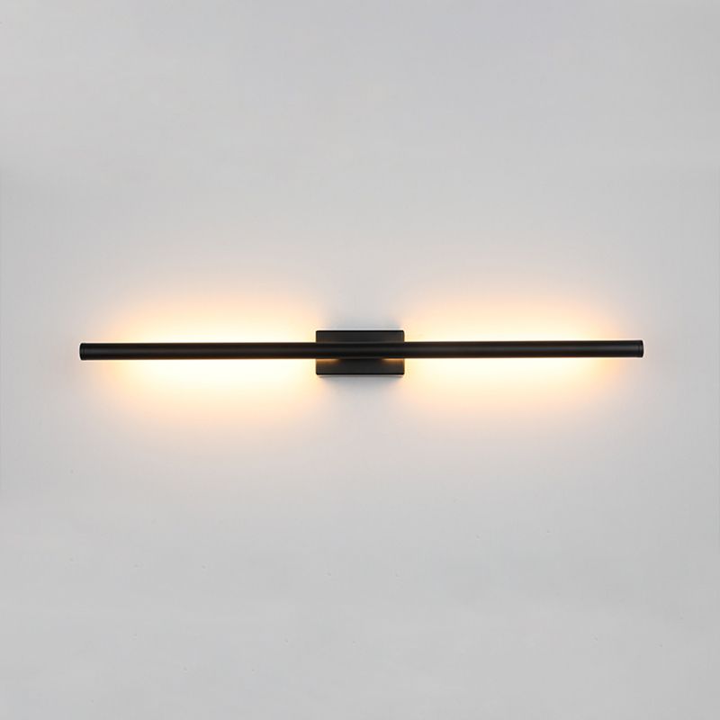 Sconce da parete lineare a 1 luce moderna moderna illuminazione da parete in vetro in stile semplice in nero