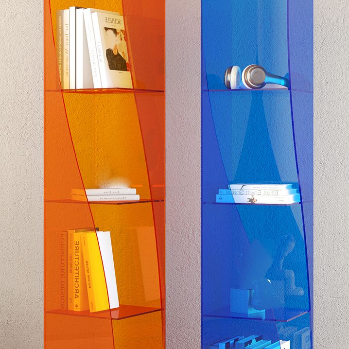 Modern Style Closed Back Bookshelf Vertical Acrylic Bookcase