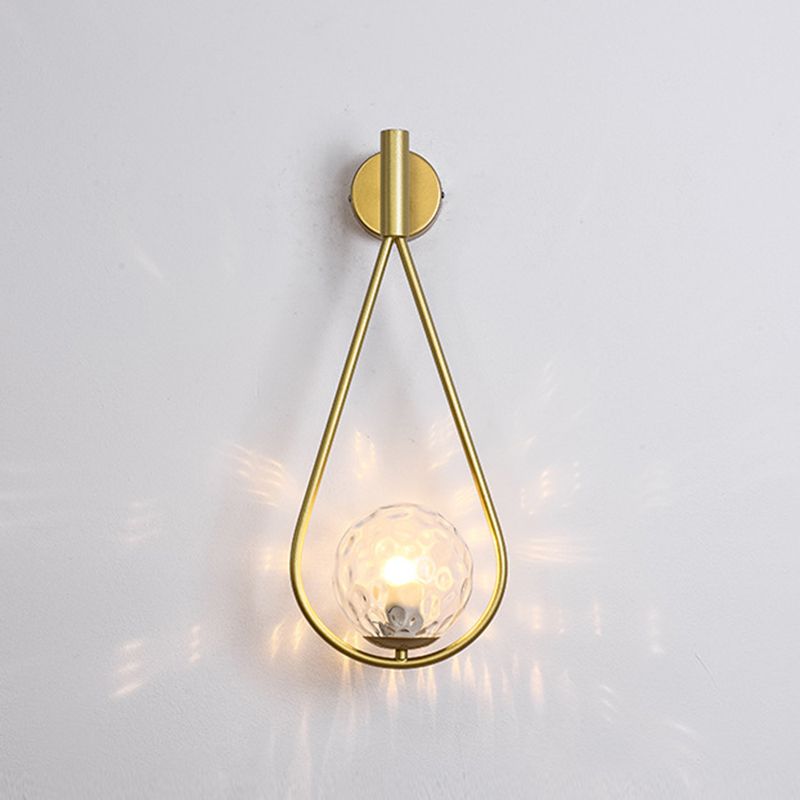 Glass Sphere Wall Sconce Modern Minimalism 1 Light Living Room Suspender Wall Lighting