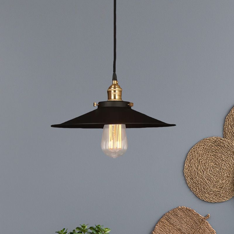 Metallkonische Decke Anhänger Industrial Style 1 Licht Esstisch Deckenleuchte in Messing/verwittertem Messing