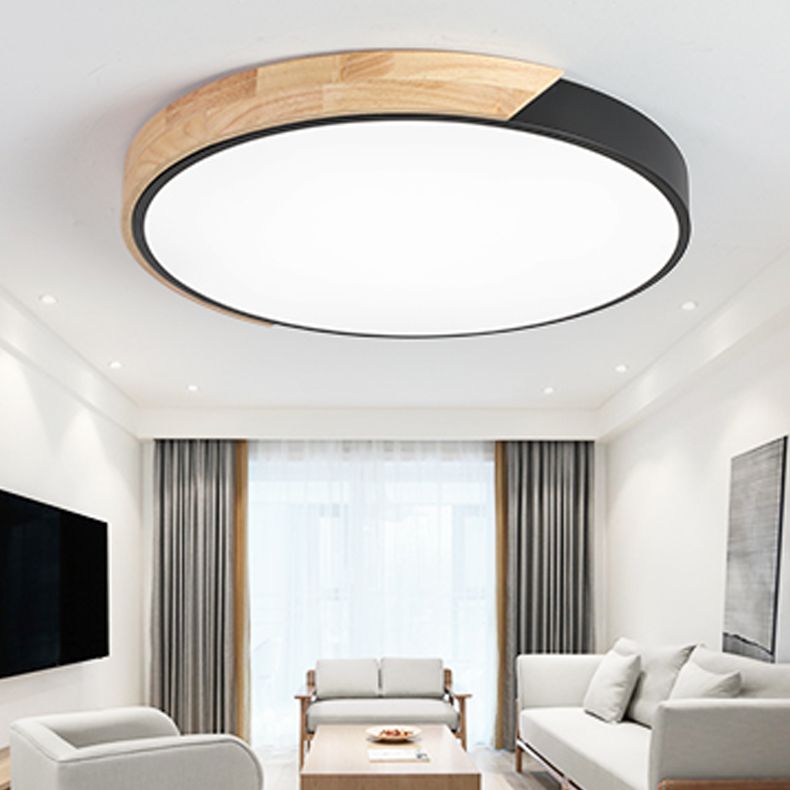 Plafonnier de forme ronde moderne macaron fer 1 lumière encastré pour étude de chambre