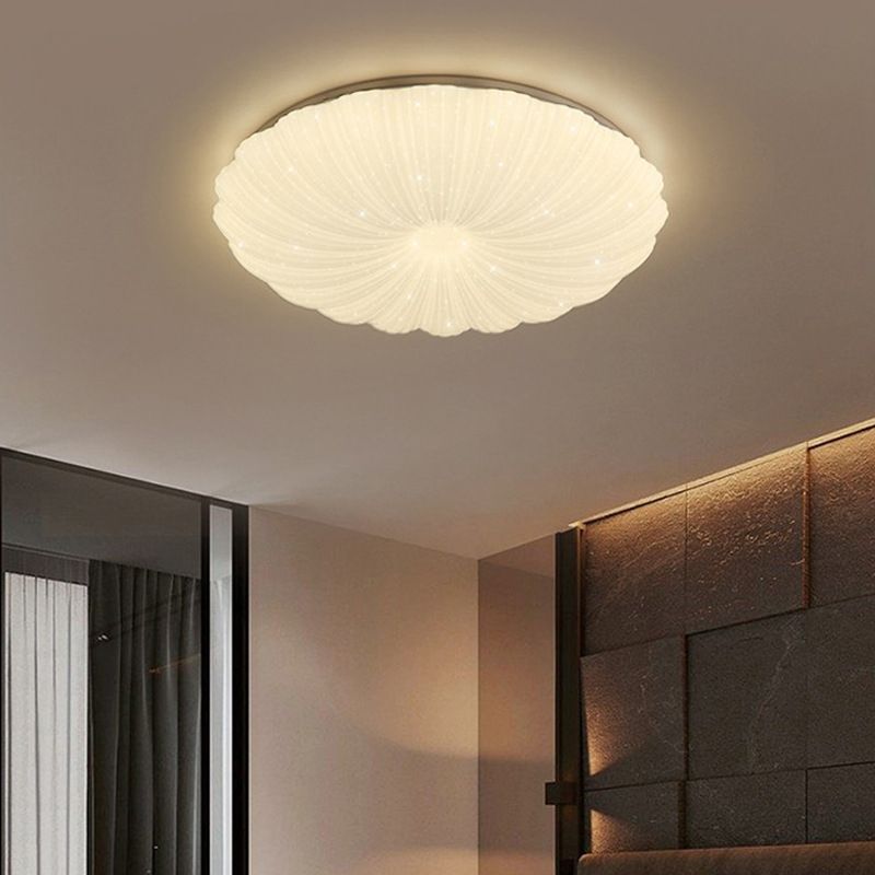 Metal Flush Mount Modern Circular Shape Ceiling Light with Acrylic Shade for Living Room