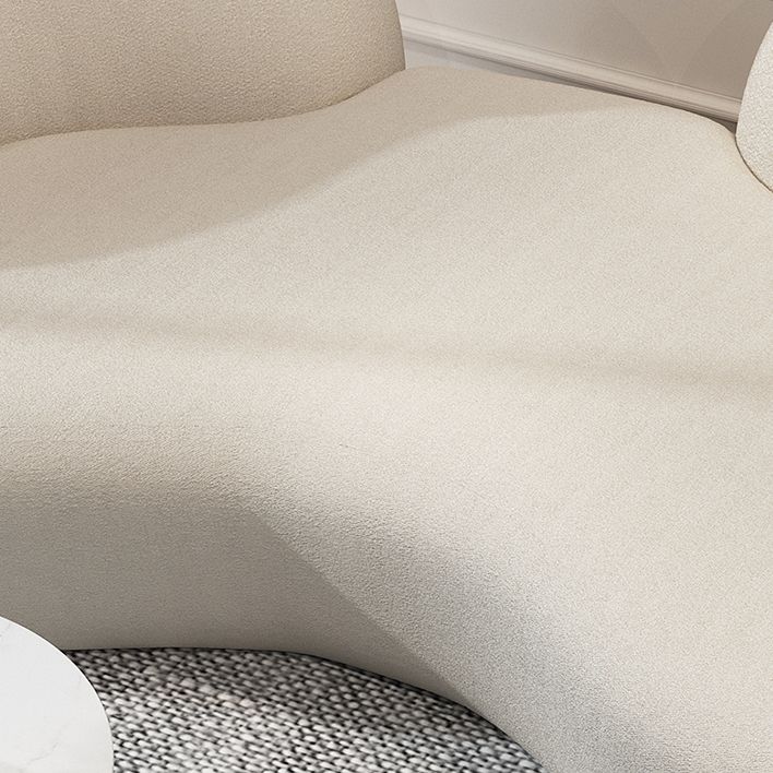 Beige Contemporary Standard Armless Sofa Curved Sofa for Living Room, Apartment