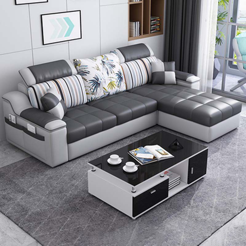 82.68"W √ó 57.09"D √ó35.43"H Sloped Arms Sectionals with Slipcovers and Storage