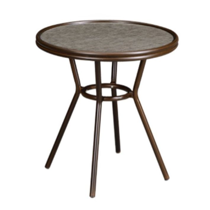 Metal and Glass Patio Table Industrial Style Home Balcony Outdoor Bistro Table