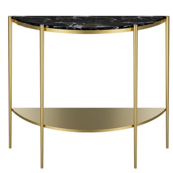 Contemporary Console Accent Table Antique Finish Half Moon Sofa Console Table