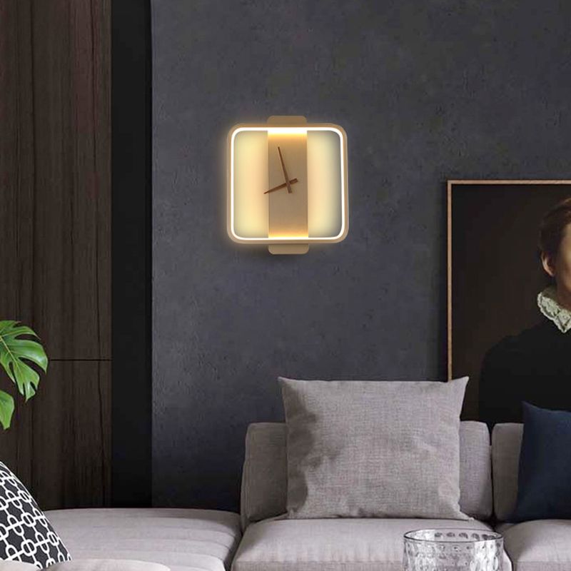 Single Contemporary Brass/Black Wall Mounted Sconce Metal Wall Light for Bedroom