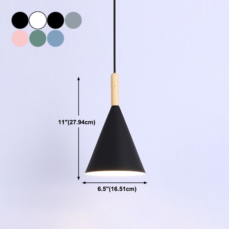 Modern Style Cone Shape Hanging Light Metal 1 Light Hanging Lamp for Bedroom