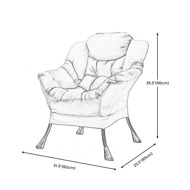 Faux Leather/Faux Fur Chair 31.4" L x 25.5" W x 35.4" H Arms Included Chair