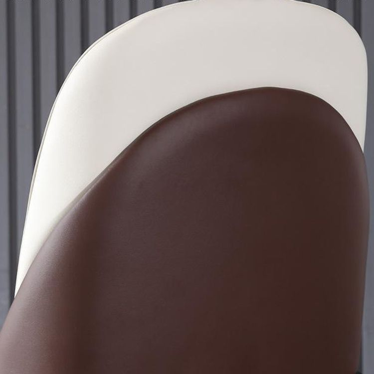 Glam Style Leather Side Chair Wooden Frame Indoor Dining Chair