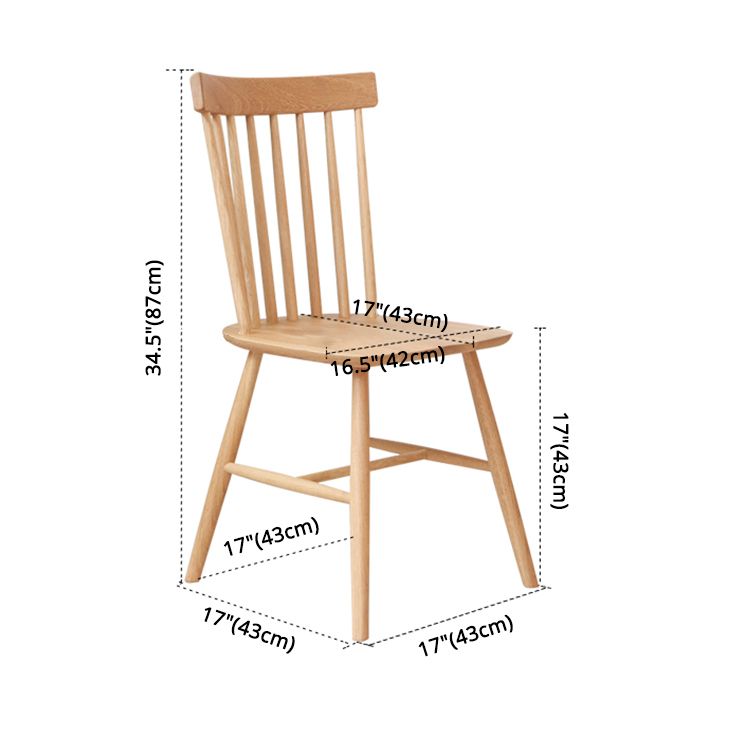 Modern Kitchen Wood Square Dining Chair Windsor Back Side Chair for Home Use