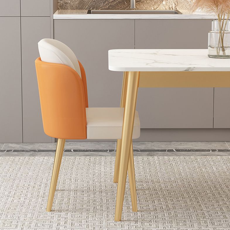 Traditional Luxury Dining Table Sintered Stone Dining Table with Metal Base
