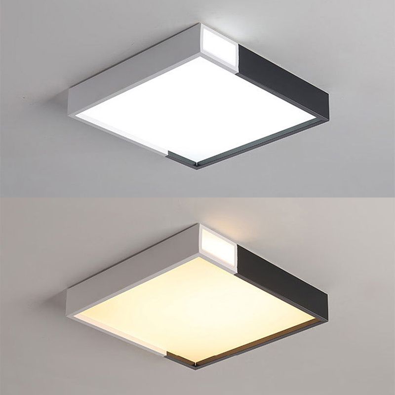 Lámpara de techo rectangular moderna con pantalla acrílica para sala de estar