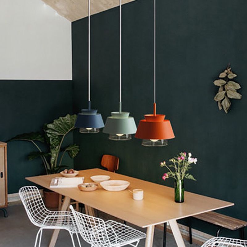 Modern Upside Down Trifle Pendant Light Metal Macarons 1-Light Pendant Lighting for Dining Room Table
