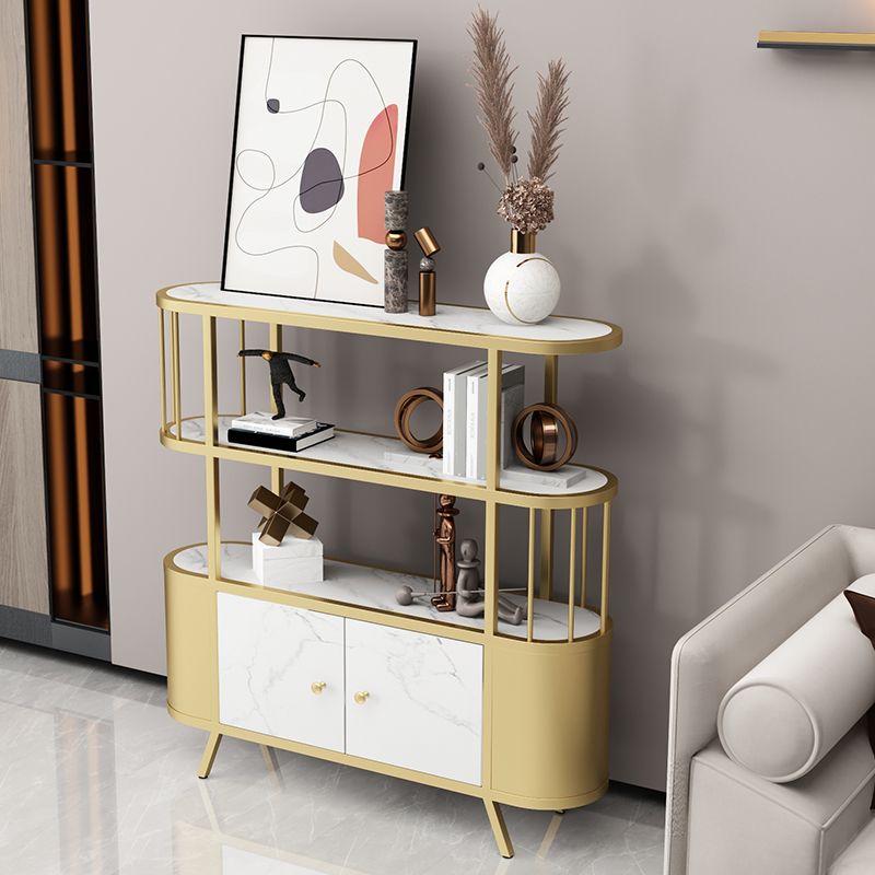 Modern Style Bookshelf Open Back Metal Bookcase for Study Room