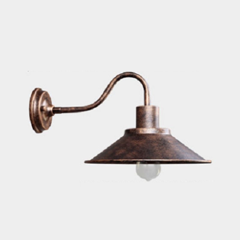 Cone Shaped Wall Lighting Fixture Industrial-Style Metal Outdoor Sconce Light Fixture