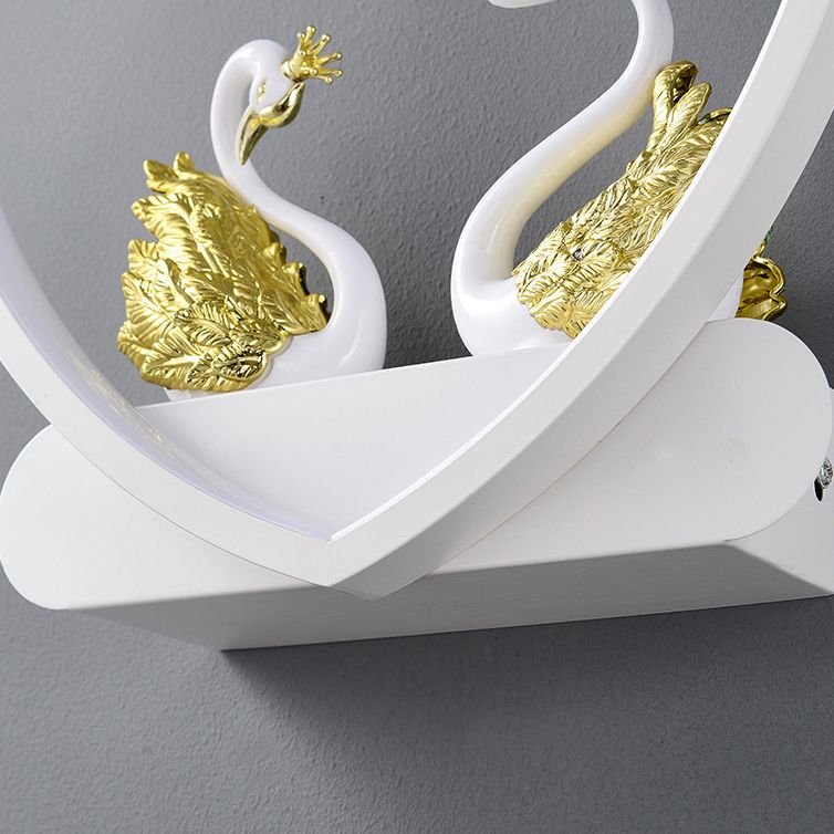Heart-shaped 1-Light Wall Sconce Kids Style Metal Wall Light Fixture without Decorations