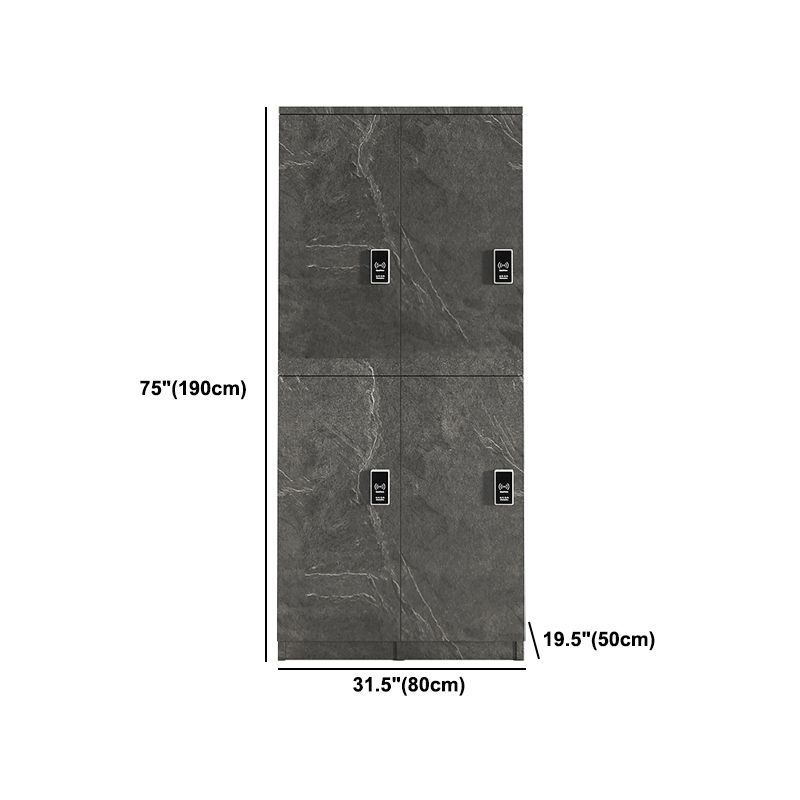 Gray Engineered Wood Armoire for Bathroom Modern Hinged Door Cabinet