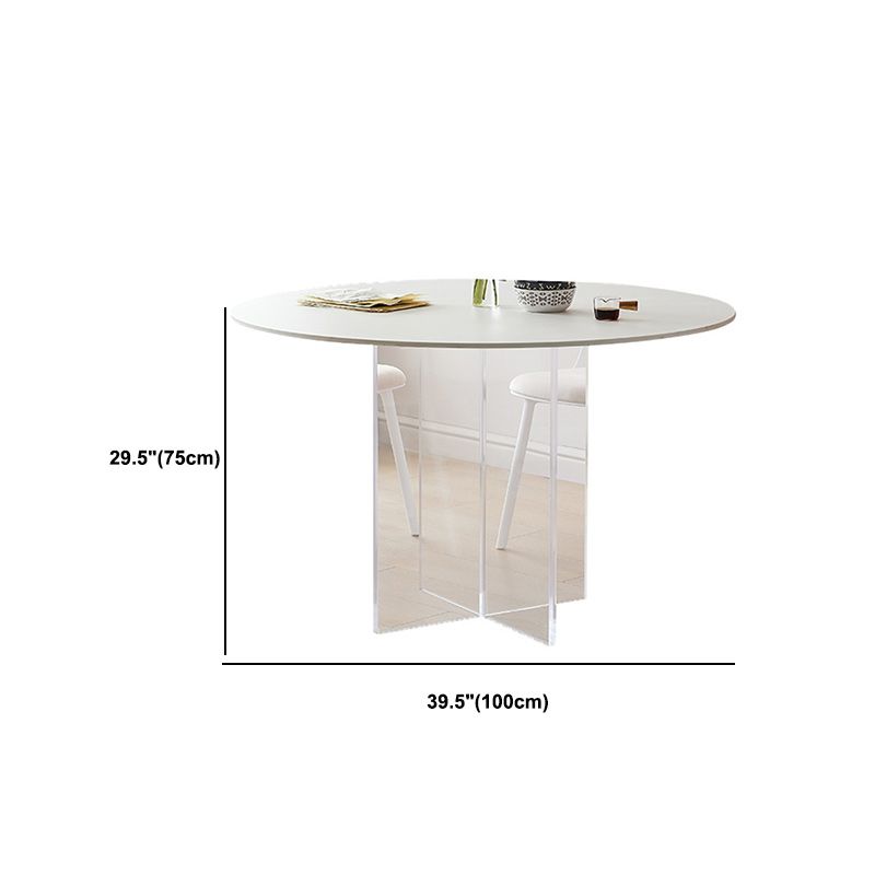 Modern Dining Set 1/3/4/5 Pcs Round Dining Table with Side Chairs in White