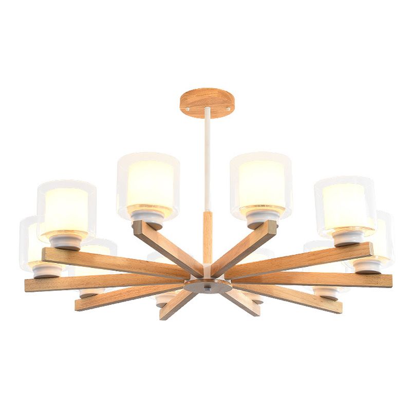 Lampade per lampadario moderno cilindri kit di luce sospesa in legno per soggiorno