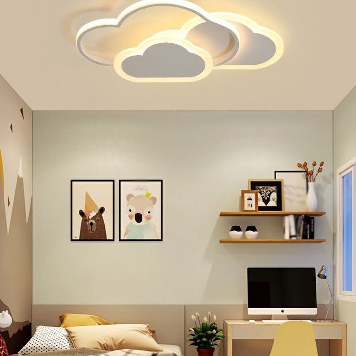 DEL Flush Mount Light Simplicité Metallic Child Room Flush Mount Ceiling Light